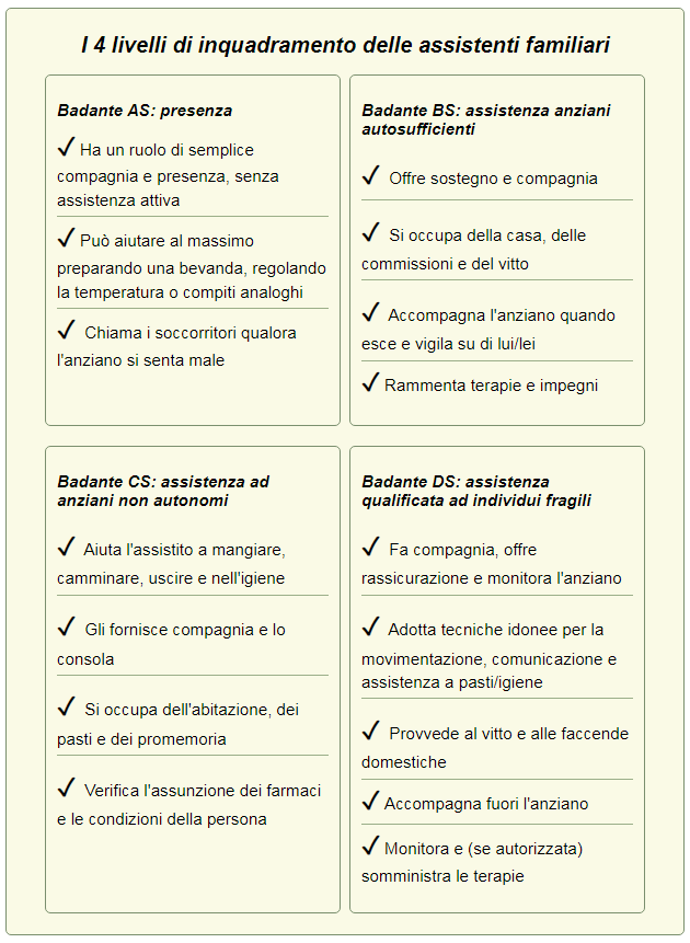 tipologie di badanti disponibili a vercelli con mansioni di competenza 